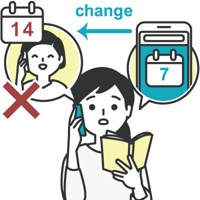 電話やメールで日時変更をした